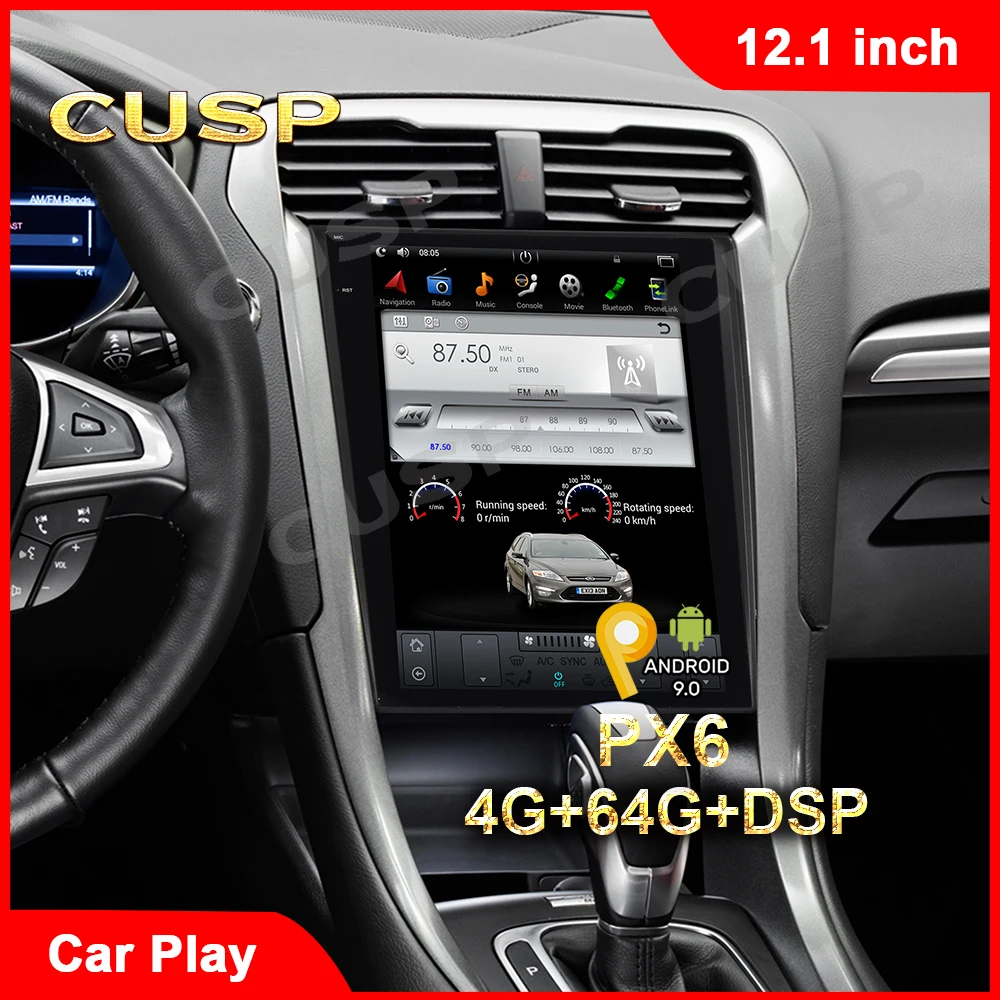 

Автомобильный мультимедийный плеер для Ford Fusion/Mondeo, Android, экран tesla style, аудио радио, улучшенное стерео px6, Авторадио, GPS головное устройство
