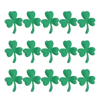 

100/200pcs Green Clover Design Sewing Patches Self Adhesive Appliques Mural Sticker Shamrock DIY Patches Wall Decor Accessory
