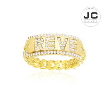 

New Fashion Charms Silver Plated Original Engraving,Yellow Reve Chain Ring For Women With Mono Logo Glamour Zircon Jewelry