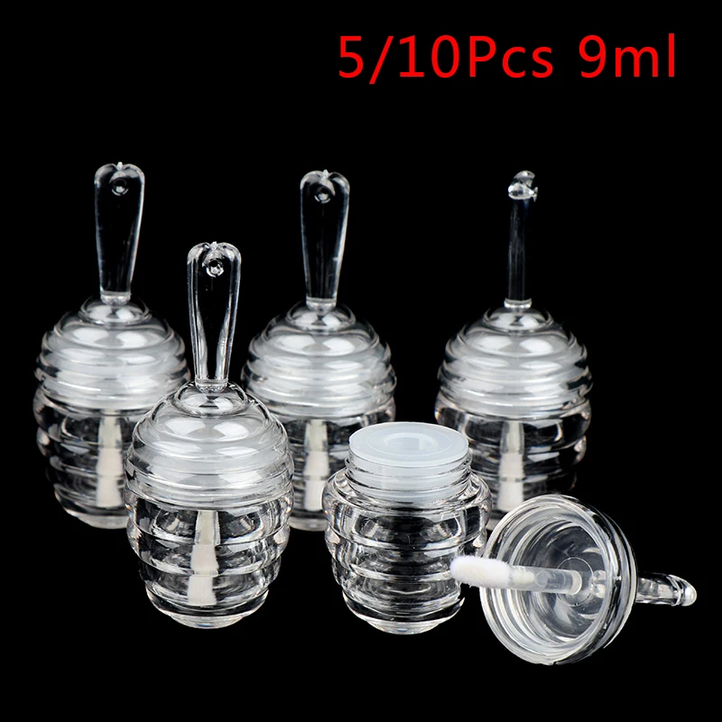 

5Pcs/10Pcs 9ml Empty Lip Gloss Tube Containers Clear Mini Sample Cosmetic Refillable Lip Balm Bottles