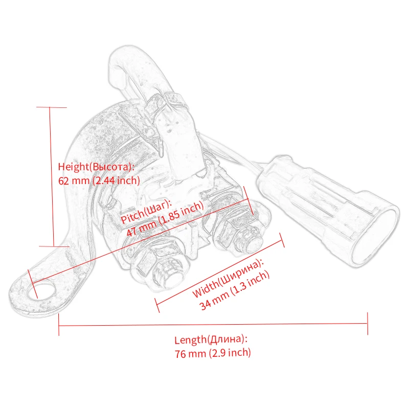 Новое соленоидное реле для стартера мотоцикла Polaris 250/350L/Big Boss/Magnum/Scrambler
