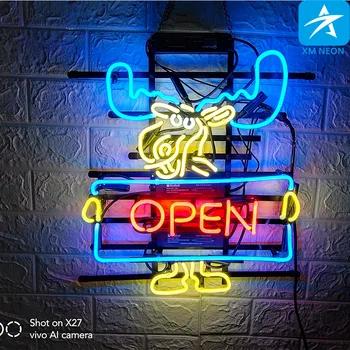 

OPEN GAME Neon Sign Recreation Game Room WALL Handcraft Neon Bulbs Glass Tube Store Display Commercial Lamp VD 17x14