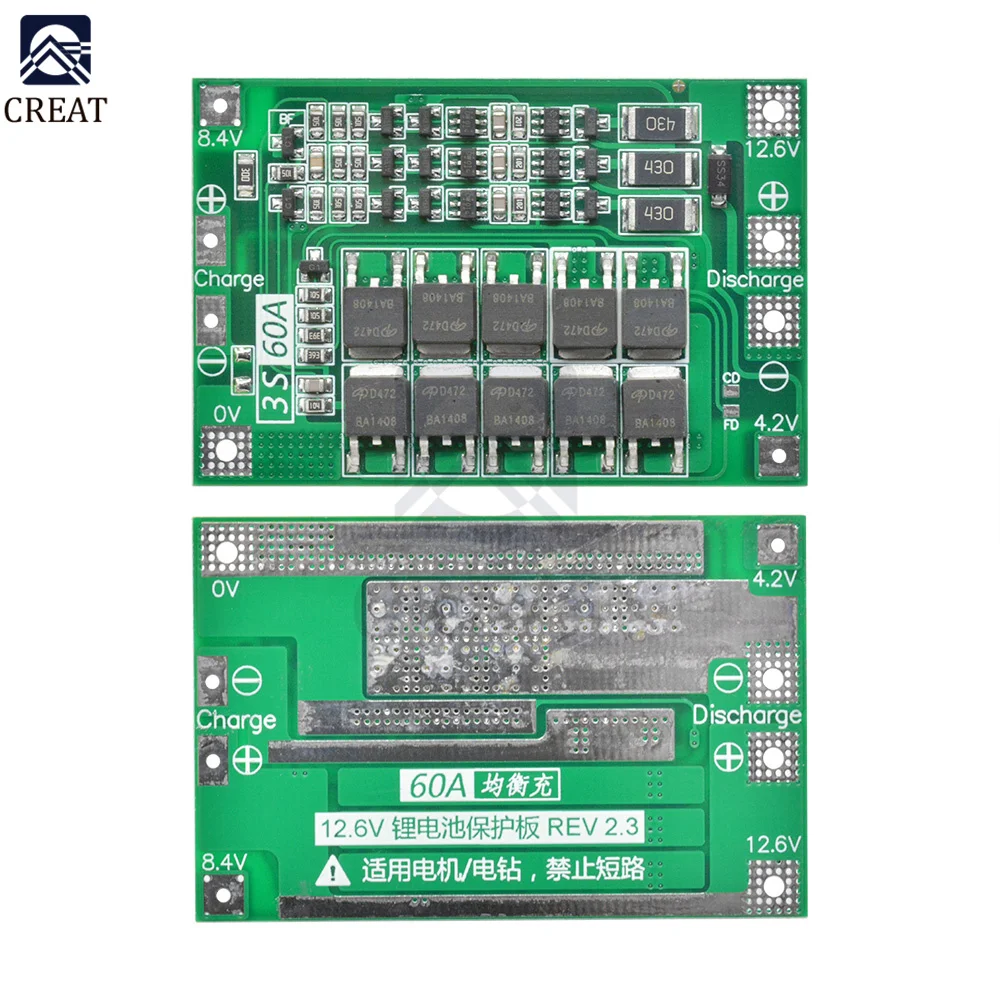 Chargeur multiport 3S/4S BMS 40A/60A équilibré renforcé