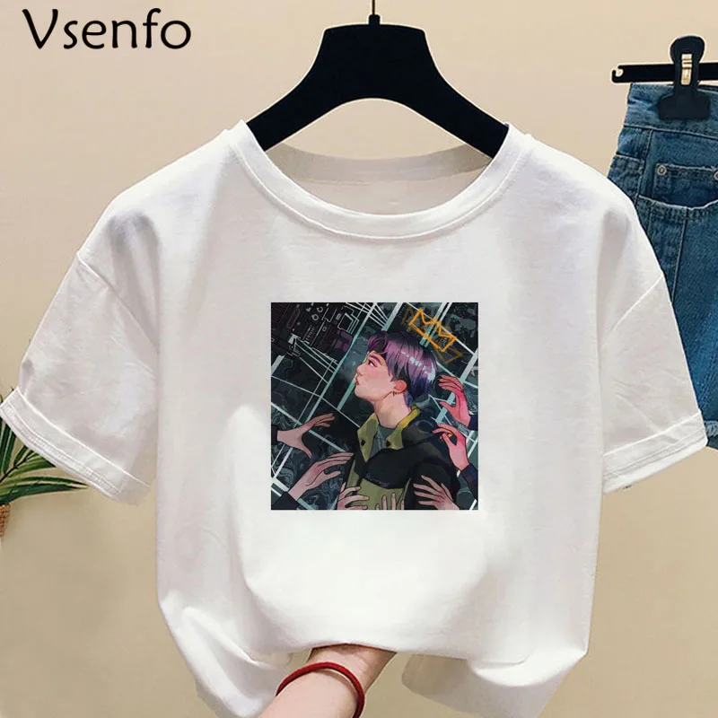 Funny Agust D Fanart Art Print T-Shirt Harajuku Tshirts Female AgustD T-shirt Summer Funny Graphic Tees Women's Tops