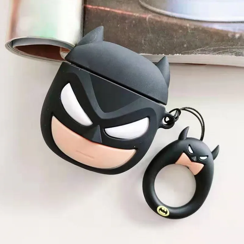 Batman Горячие Герои Мстители наушники Marvel Чехлы для Apple Airpods Беспроводная bluetooth-гарнитура силиконовый чехол для Air pods 1 2 - Цвет: Batman