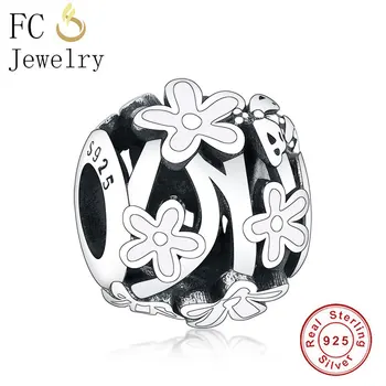 

FC Jewelry Fit Original Brand Charm Bracelet 925 Silver White Enamel Flower Daisy Honey Bee Ladybug Bead For Making Berloque