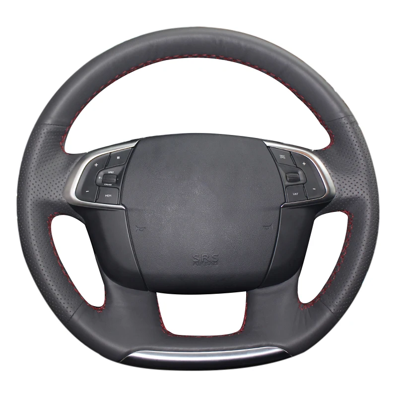 Кожаный чехол на руль из микрофибры для Citroen C4 C4L 2011-2015 DS4 Тампа do volante carro оплетка |
