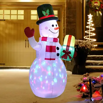 

150CM Inflatable Light Christmas Snowman Doll LED Light Cute Figure EU/US/UK/AU Plug New Year 2021 Party Christmas Decorations