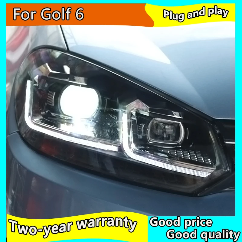 Автомобильные фары 2009-2013 для VW Golf 6 MK6 год фары для Golf6 R20 Ангел глаз стиль би ксенон объектив HID Высокий Низкий