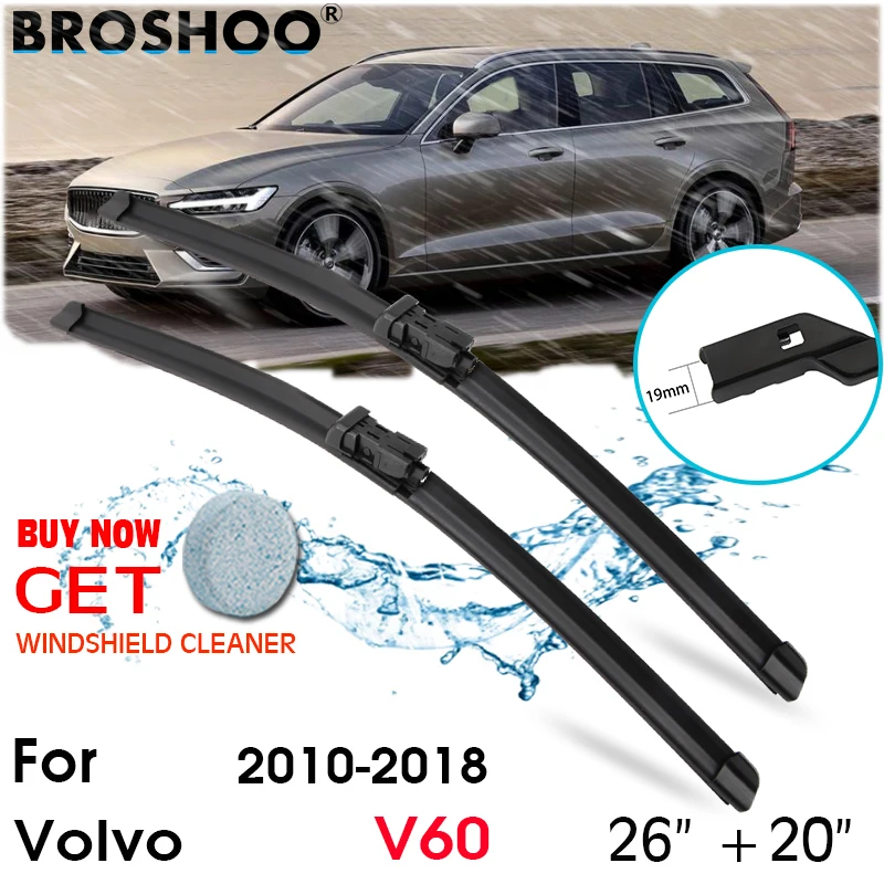 

Car Wiper Blade Front Window Windscreen Windshield Wipers Blades Push Button Auto Accessories For Volvo V60 26"+20" 2010-2018