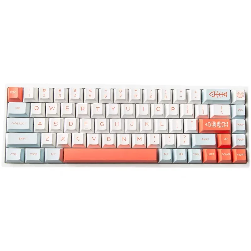 141 клавиш Набор GMK лосося колпачки для Вишневый профиль PBT Sub переключателя Cherry MX