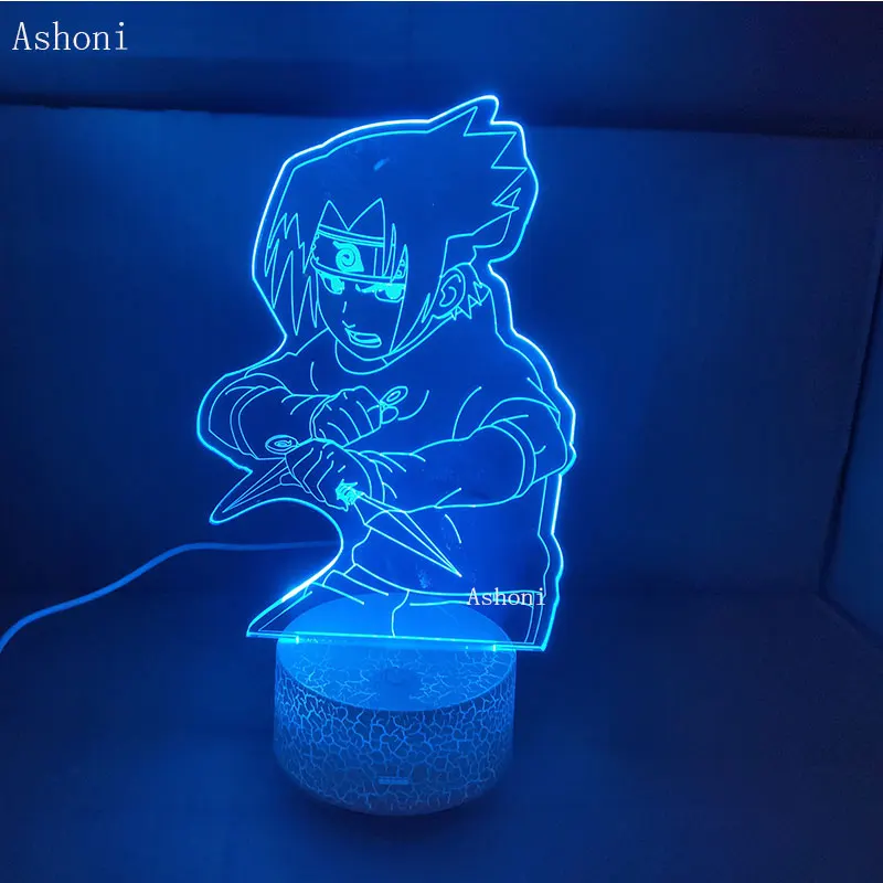 Аниме Рисунок Uzumaki Naruto с кинжал 3D светодиодный ночной Светильник RGB 7 цветов USB настольная лампа Декор для дома подарок на день рождения для детей