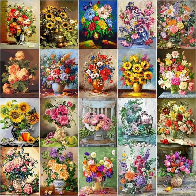 CHENISTORY 60x75cm Frame Diy Painting By Numbers Colorful
