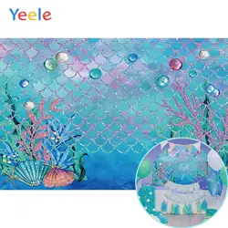 Yeele Baby shower Fish Scale День рождения Русалка Вечерние фотографии фоны персонализированные фотографические фоны для фотостудии