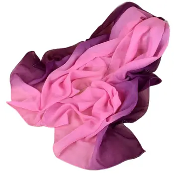 

160x50cm Women Girl Chiffon Long Shawl Three Gradient Color Rainbow Ombre Sunscreen Neck Scarf Summer Lightweight Head Hair Wrap