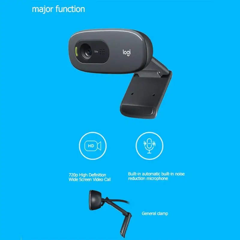 Logitech C270/C270i веб-камера 720p HD встроенный микрофон веб-камера для ПК периферийных устройств