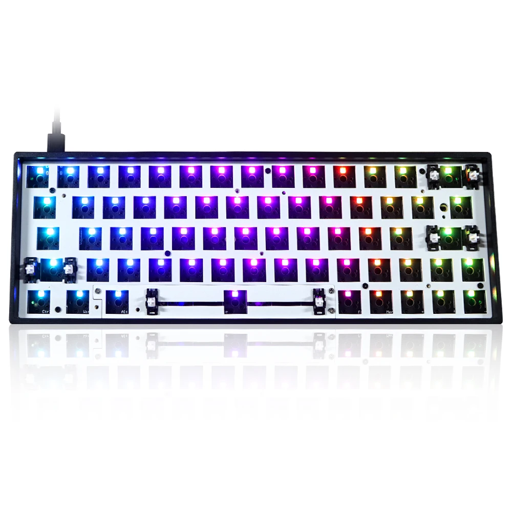 Permalink to GK64 GK64x GK64xs RGB Hot Swap Programmable Bluetooth Wired Case PCB Plate Cherry MX Keyboard DIY kit Replacable Space