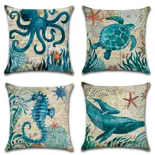 

HOT SALES!!! Octopus Sea Turtle Whale Sea Horse Cushion Cover Throw Pillow Case Sofa Decor Wholesale Dropshipping
