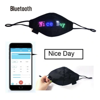 

Bluetooth LED Programmable Face Cover Custom Sign USB Rechargeable for Halloween Festive Party Supplies BV789