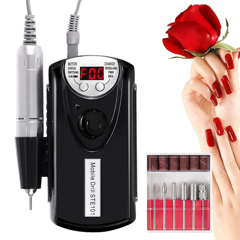 

Nail Polishing Machine Electric Nail Drill Machine Rechargeable Strong Polishing ManicureTools OA66