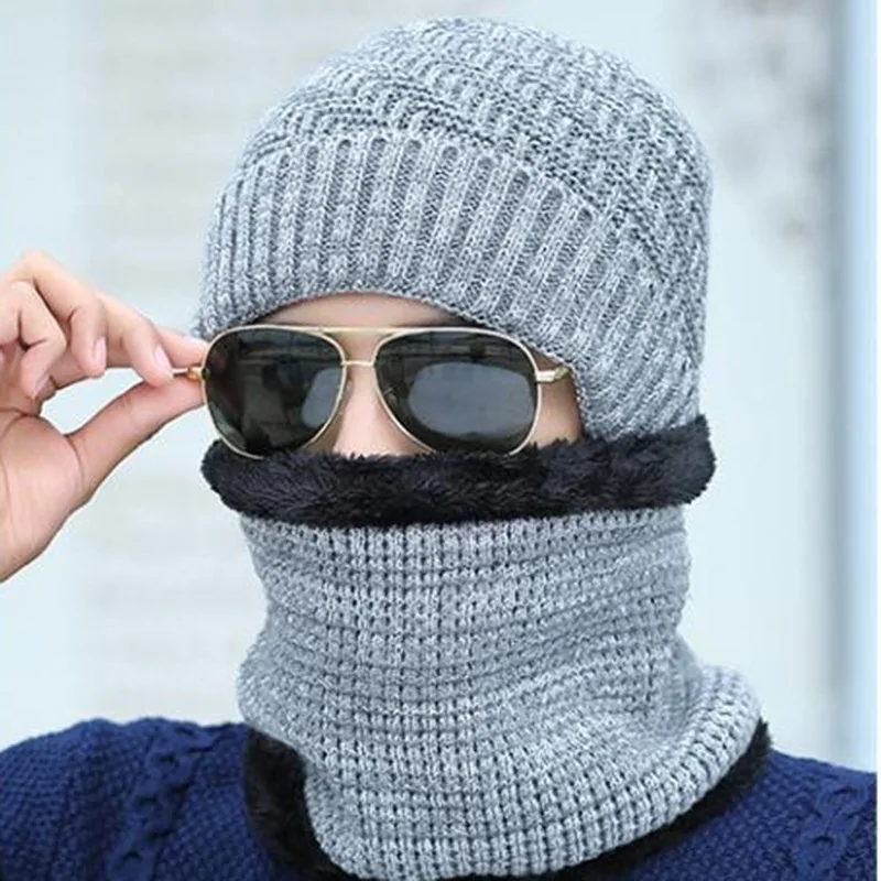 Зимние шапки для мужчин Skullies Beanie шапка зимняя шапка для мужчин и женщин шерстяной шарф шапка s Набор Балаклава маска Gorras Bonnet вязаная шапка