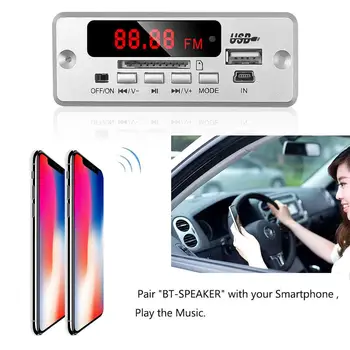 

Vehemo USB SD FM WMA Decoder Radio Module Car Bluetooth for Speaker MP3 Decoder Board Vehicles Auto Accessories for Player