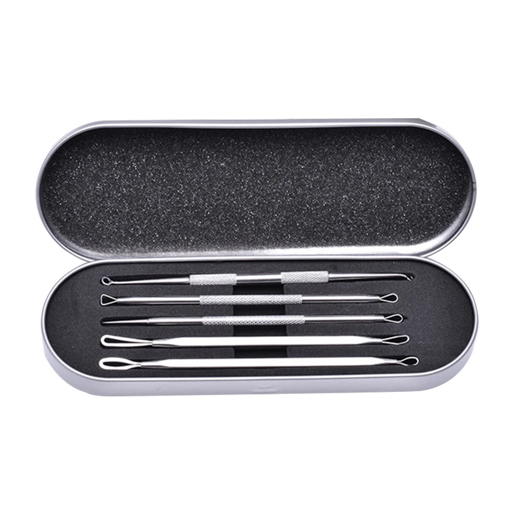 

Acne Removal Kit Comedone Makeup Stainless Steel Facial Care Extractor Tool Pimple Pin Cleaner Blackhead Tweezer Needle Blemish