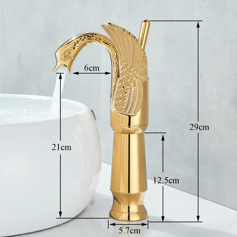 Basin Faucet Bathroom Faucet Antique Brass Swan Shape Bathroom Basin Sink Faucet One Hole Traditional Style Mixer Tap Deck mounted