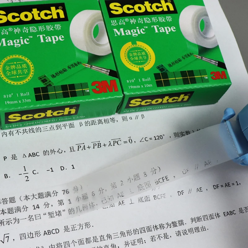 Cinta adhesiva mágica 3M, transparente, invisible, escribible, para reparar foto scotch, marca 810, precio de muestra