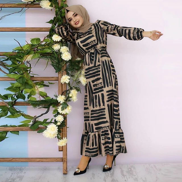 Eid Mubarek Muslim Fashion Dubai Abaya Turkey Hijab Summer Dress Kaftan Caftan Islam Clothing For Women Robe Femme Ete Vestidos 5
