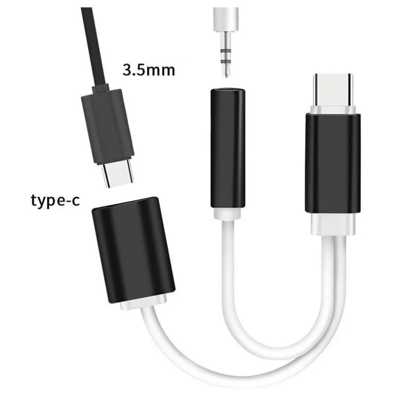 2 в 1 usb type C 3,5 мм гнездо для подключения наушников адаптер зарядки USB-C кабель type-C соединитель для наушников адаптеры