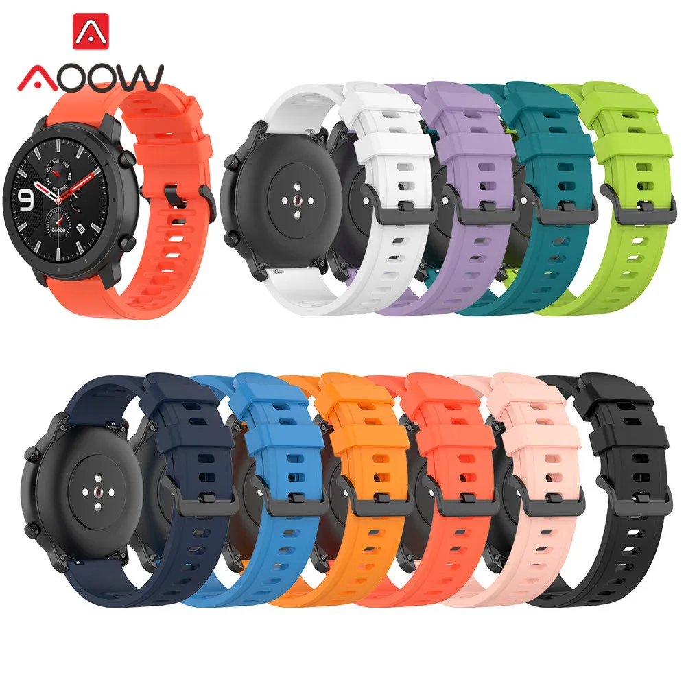 Ремешок силиконовый для Amazfit GTR 42 мм 47 GTS Samsung Galaxy Watch Active2 S2 S3 Huawei GT 20 22 мм|Ремешки