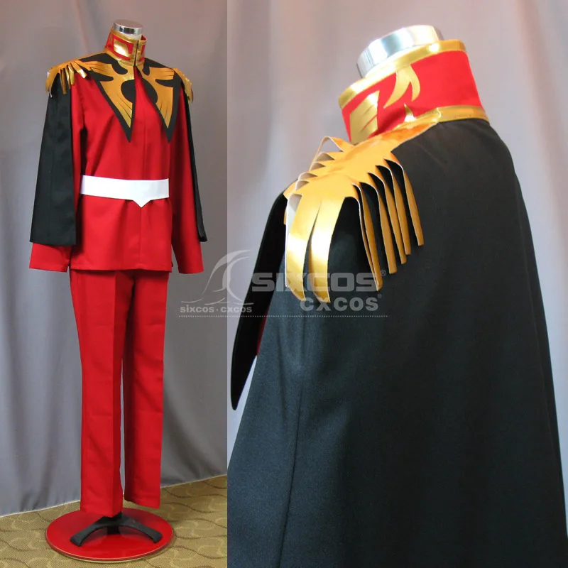 Аниме Gundam SEED Char Aznable, костюм для косплея, красный, Униформа, полный комплект, мужские вечерние, для ролевых игр, одежда на заказ, любой размер