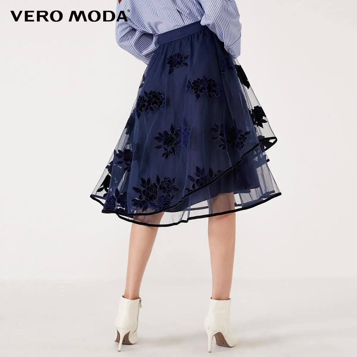 Vero Moda Women's 3D Flocking Layer Mesh A line Skirt 319416519|Skirts| - AliExpress