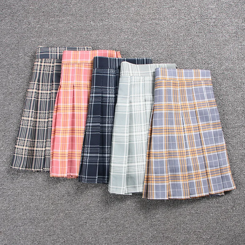 

School Dresses Sailor Suit Plain Pleated Skirt Short Skirt For Girls Jk Uniforms Cosplay College Middle School Uniform Costume