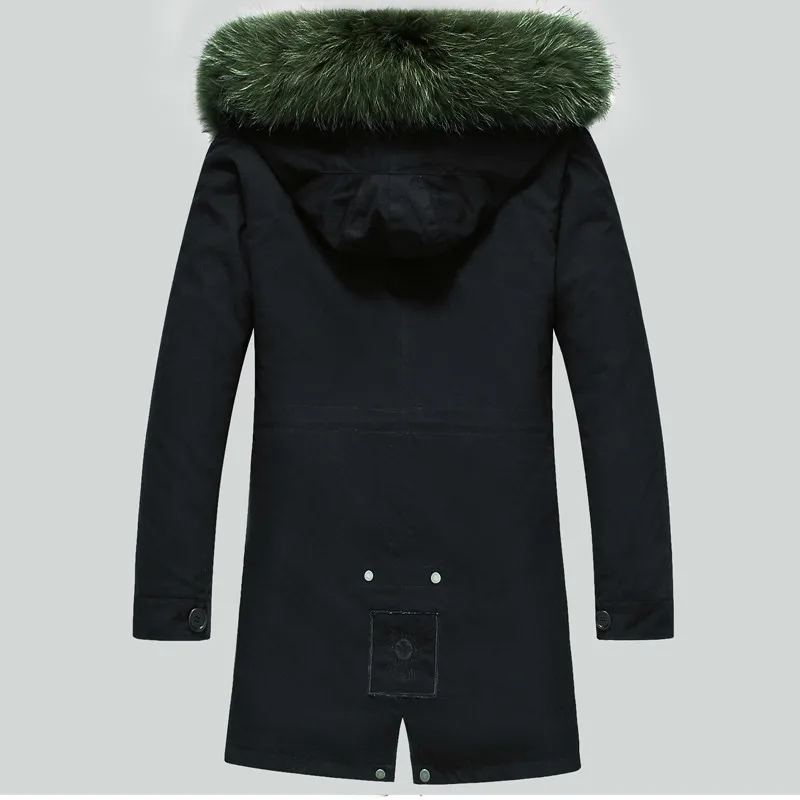 

Real Fur Coat Men Winter Jacket Natural Raccoon Fur Coats Hooded Warm Long Jackets Plus Size Male Parkas LSY080391 KJ811