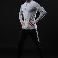 Felicon®Мужская молния футболка с длинными рукавами быстросохнущая прогрева