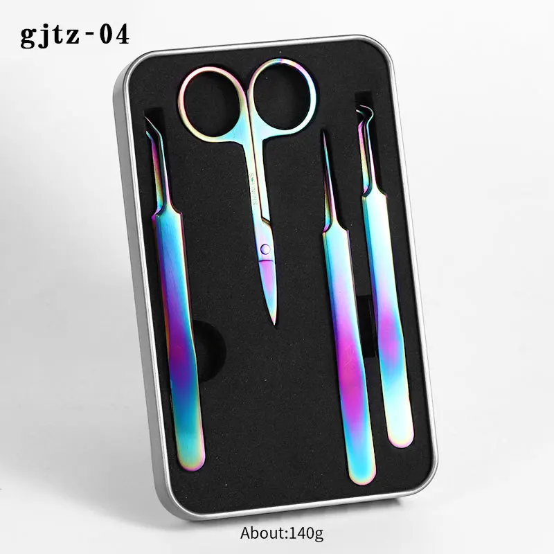 Luva de Aço Equipamento do Salão de Beleza da Arte para Unhas Prego Clippers Inoxidável Sete-color Titânio Tesoura Ferramenta Pinças 11 Prego clippers luva de aço inoxidável sete-color