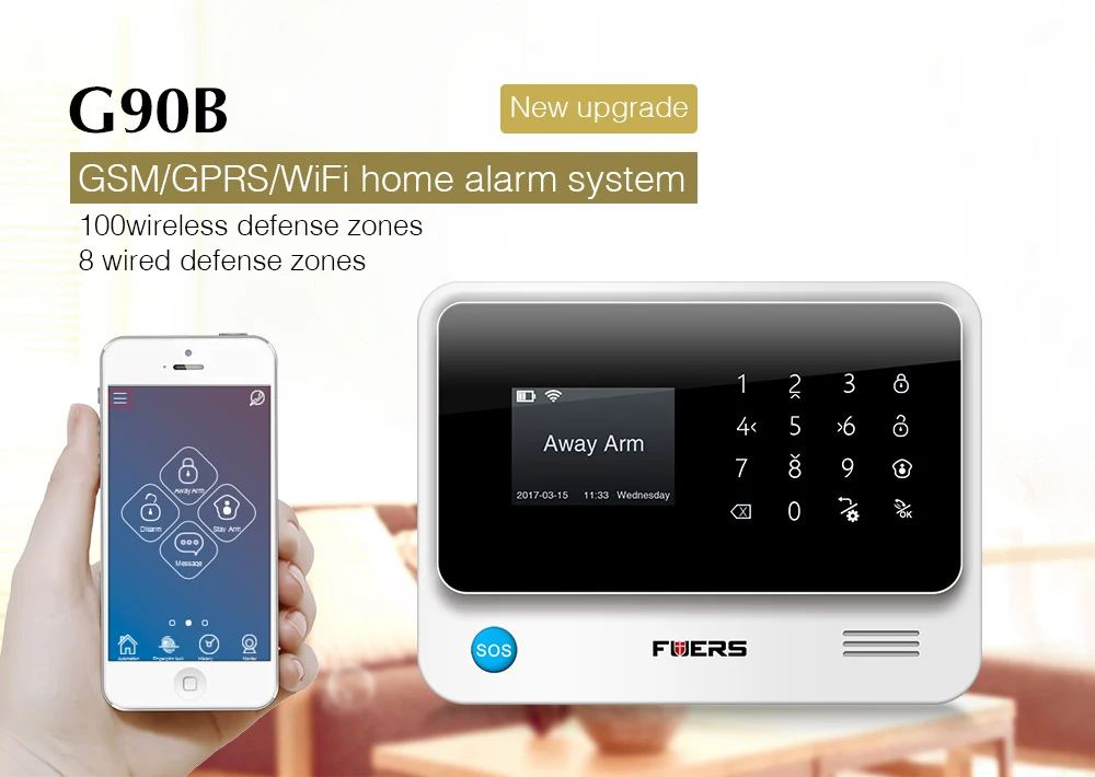 Fuers WiFi GSM GPRS SMS G90BPlus Беспроводная система охранной сигнализации для дома приложение Управление клавиатурой IP Камера pir сенсор сирена