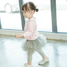 Г. Весенняя одежда новые стильные детские брюки-кюлоты, бархатные леггинсы из чистого хлопка для маленьких девочек шифоновая юбка для девочек детская одежда chun qiu