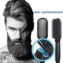 Мужской выпрямитель для волос, выпрямитель для бороды, плоский железный гребень для бороды, профессиональный женский выпрямитель для волос, железный гребень, инструменты для укладки