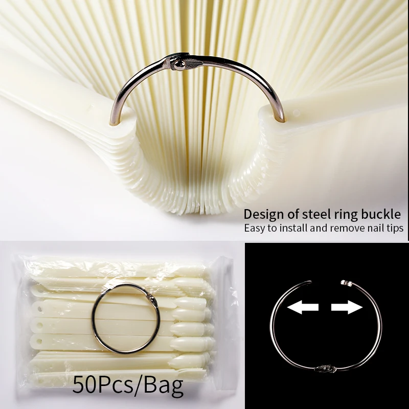 Nail Tips False Display Nature Clear Black Chart Ring Polish Palette Stand Design Tools Manicure Practice