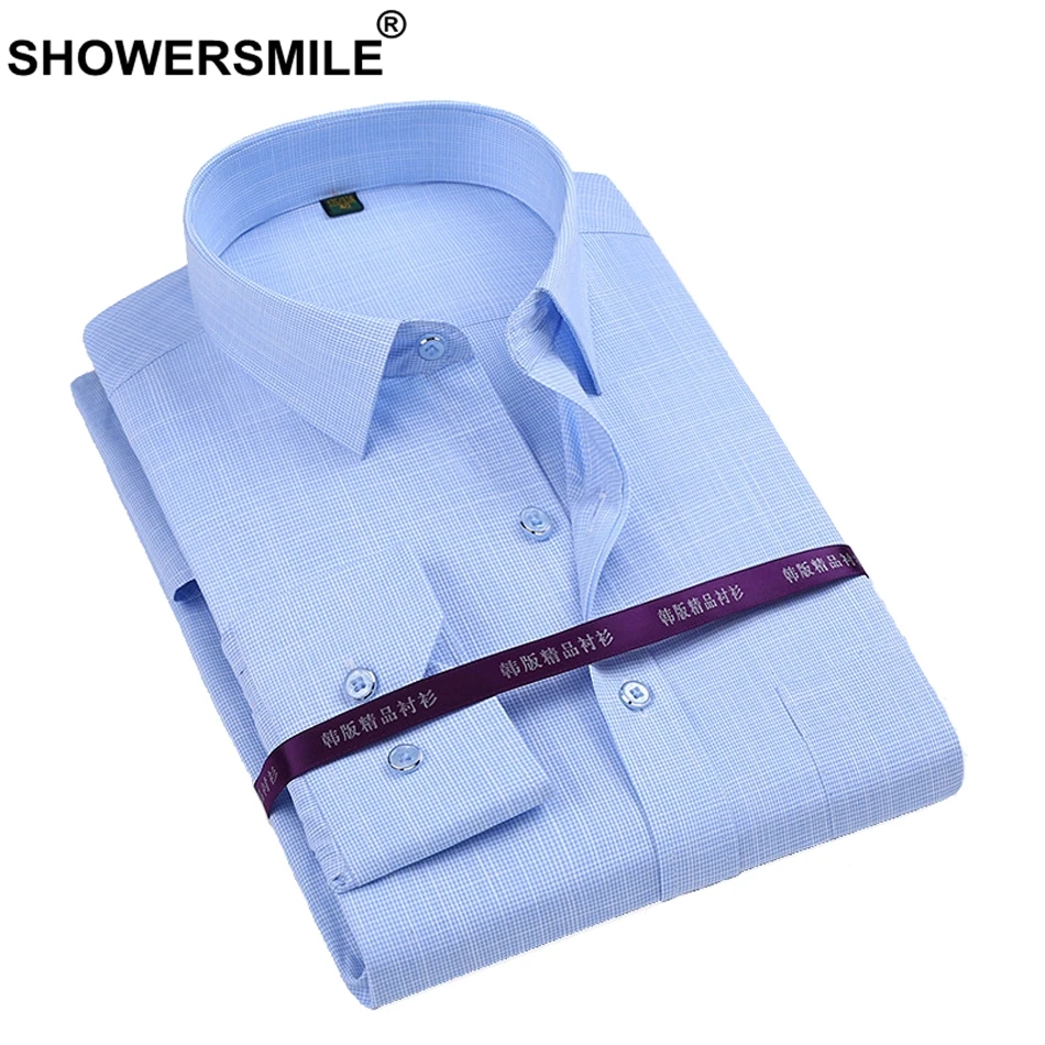 SHOWERSMILE koszula z włókna bambusowego mężczyźni z długim SHOWERSMILE Biała Koszula Marki Mężczyźni Formalna Wiosna