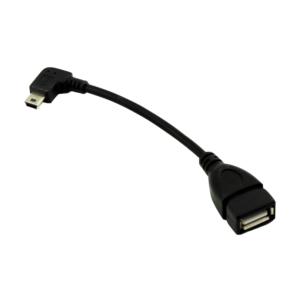 1x USB Mini 5-контактный штекер USB 2,0 Женский Джек хоста OTG адаптер Соединительный кабель с разъемом кабеля 15 см вверх/вниз/влево/вправо Угол