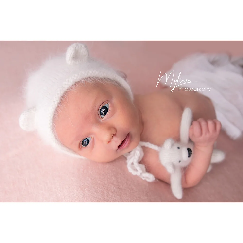 

New Arrival!Knitted Little toy, Mink Fur Little Bear,Newborn Photo Props,Fluffy Little Bear for Baby Photography, Newborn Gift