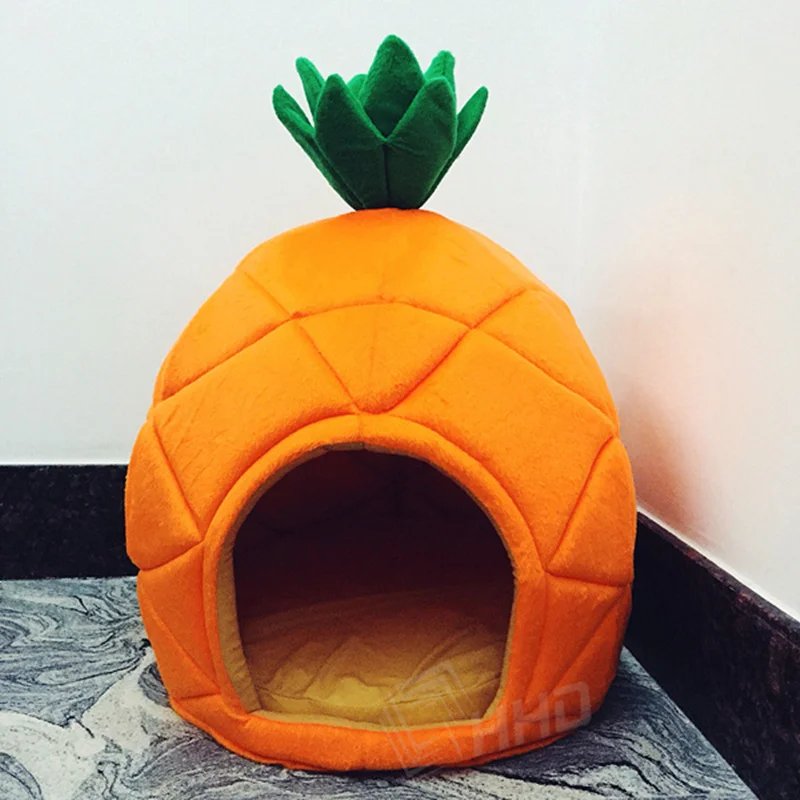 

Creative Kennel Cat Nest Teddy dog Fruit Pineapple cotton bed warm pet Products Foldable Dog house puppy Kennel