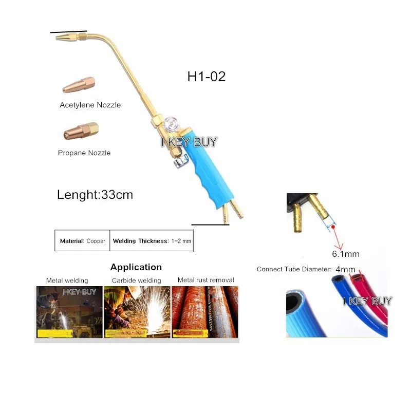 

H01-2 Gas Brazing Injection Style Manual Welding Torch Oxygen Gas Propane/Acetylene Natural Coal Gas LPG Welding Repair