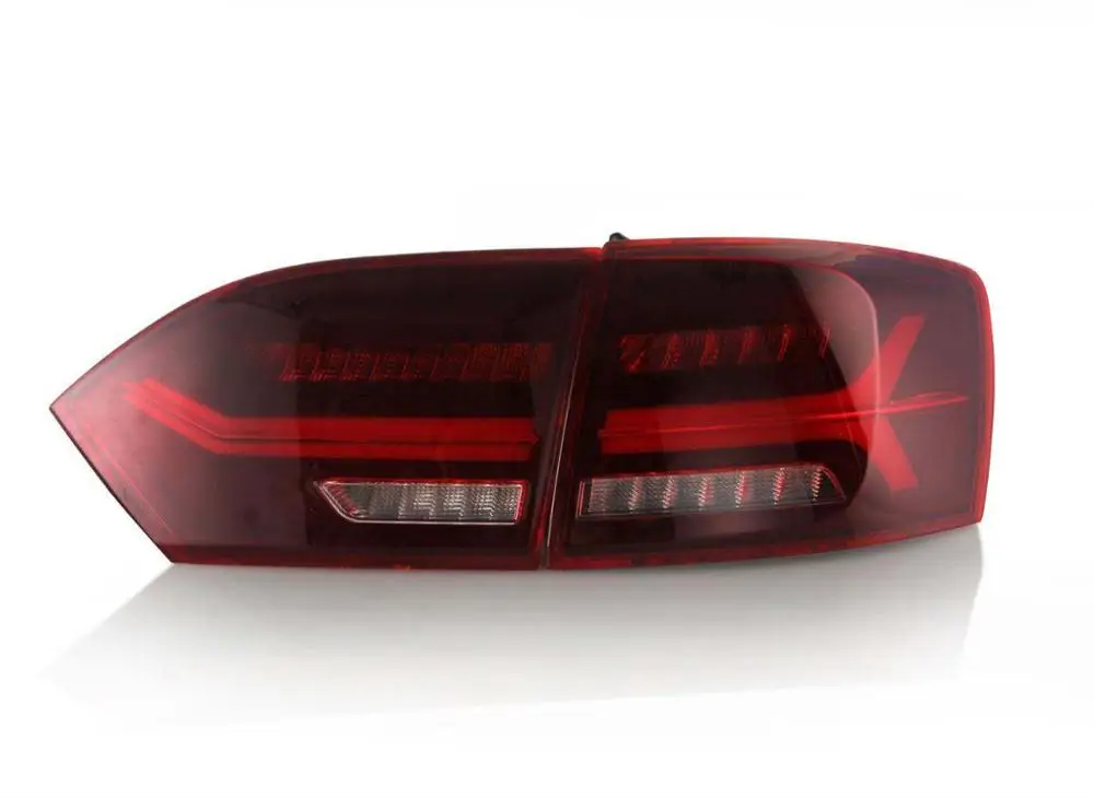 VLAND завод для Автомобильный габаритный задний фонарь для Jetta задний фонарь для 2012 2013 для Satitar светодиодный фонарь с DRL+ Plug And Play - Цвет: Red clear