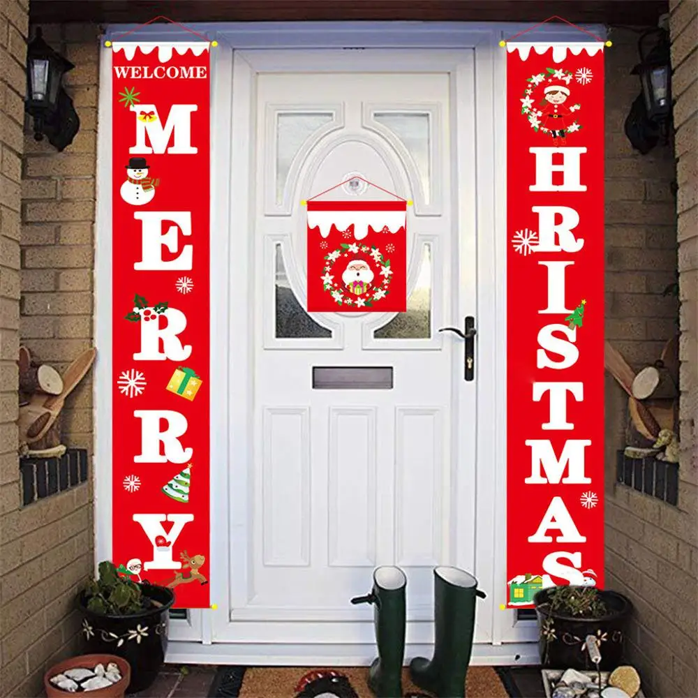 Рождественский занавес украшение двери вешается на стену подвесное украшение в виде флага рождественские украшения Рождество Navidad Q3