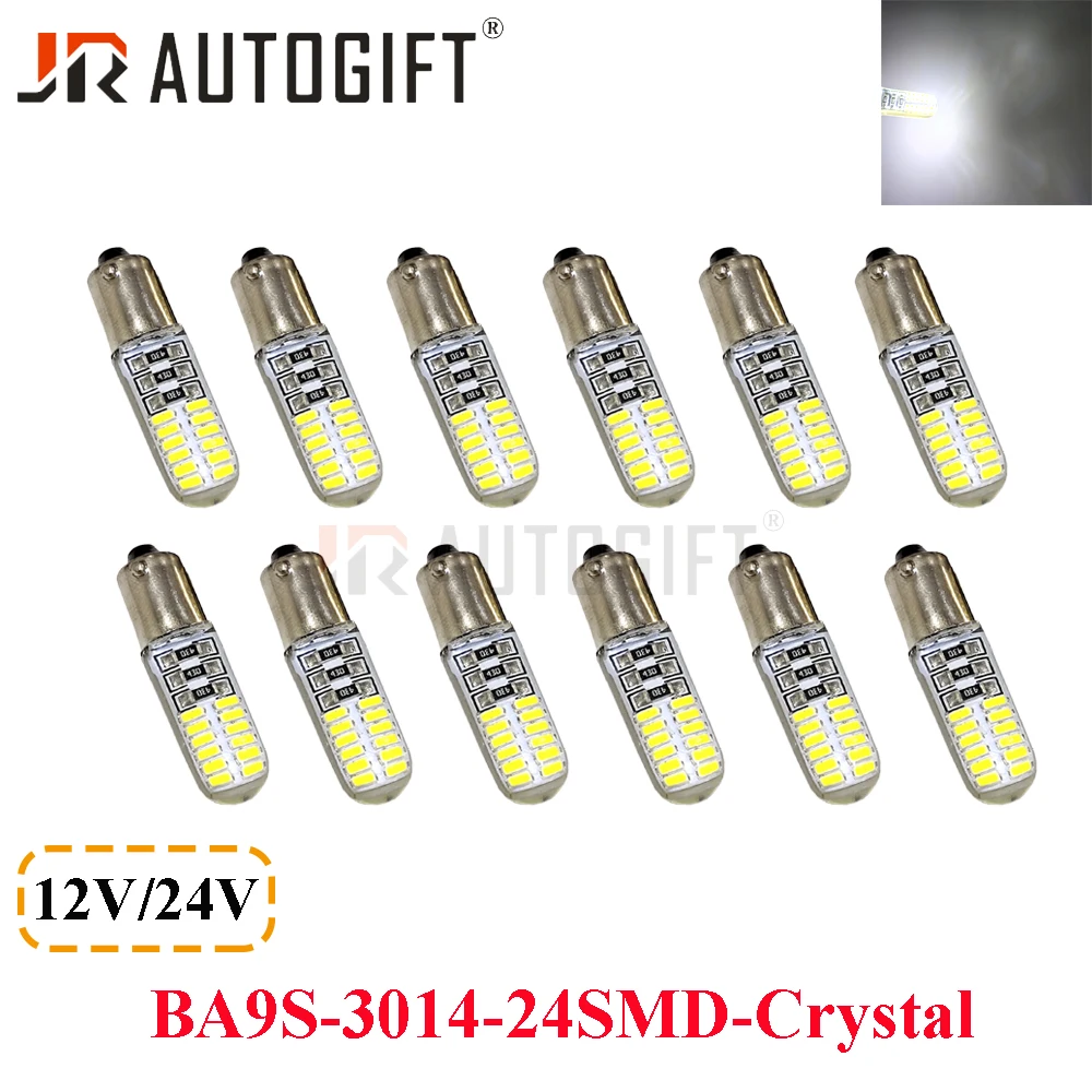 20 шт. габаритные огни s BA9S LED 24SMD светодиодный 194 W5W 3014 Хрустальный автомобильный